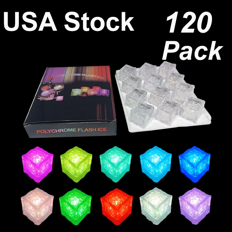 120Pack Light Up Ice Cubes for Drinks, Multi Color Led Ice Cube Changing lights