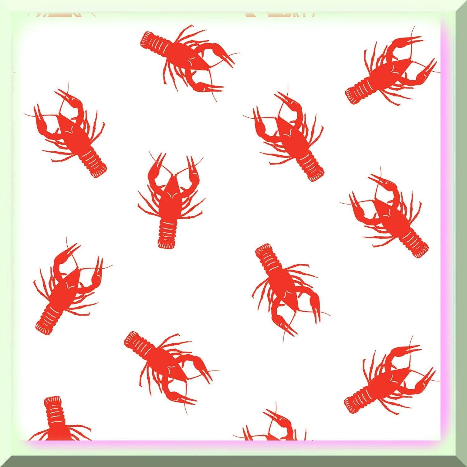 Red and White Crawfish Tablecover 54×108 inches