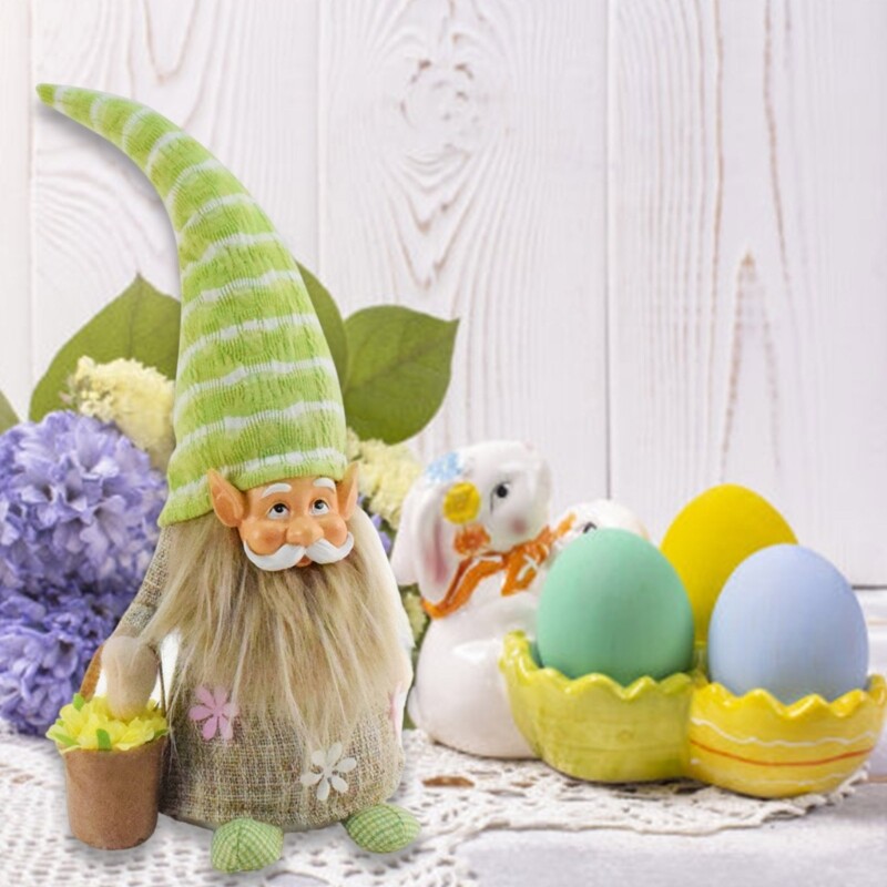 Handmade Dwarf Doll Figurine Easters Gnomes Ornament for Outdoor and Indoor Use