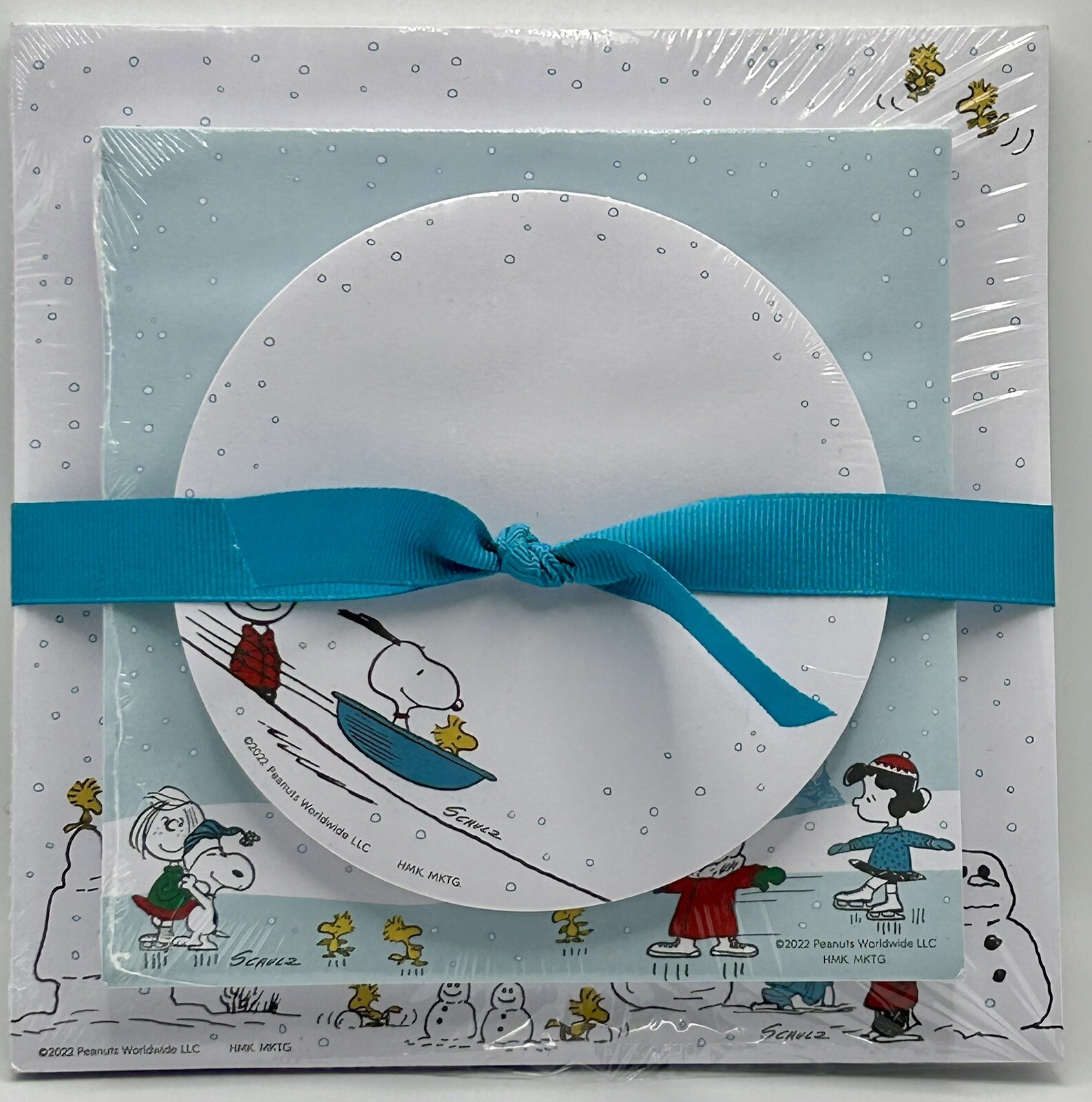 NEW Hallmark – “Peanuts” Memo Pad Set of 3 Memo Note Pads Ribbon SNOOPY Winter