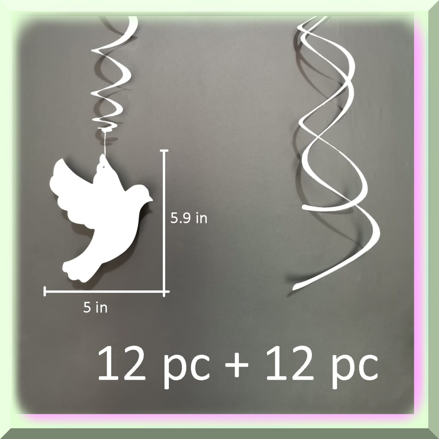 White Pigeon Swirls Hanging Decorations for Celebrations
