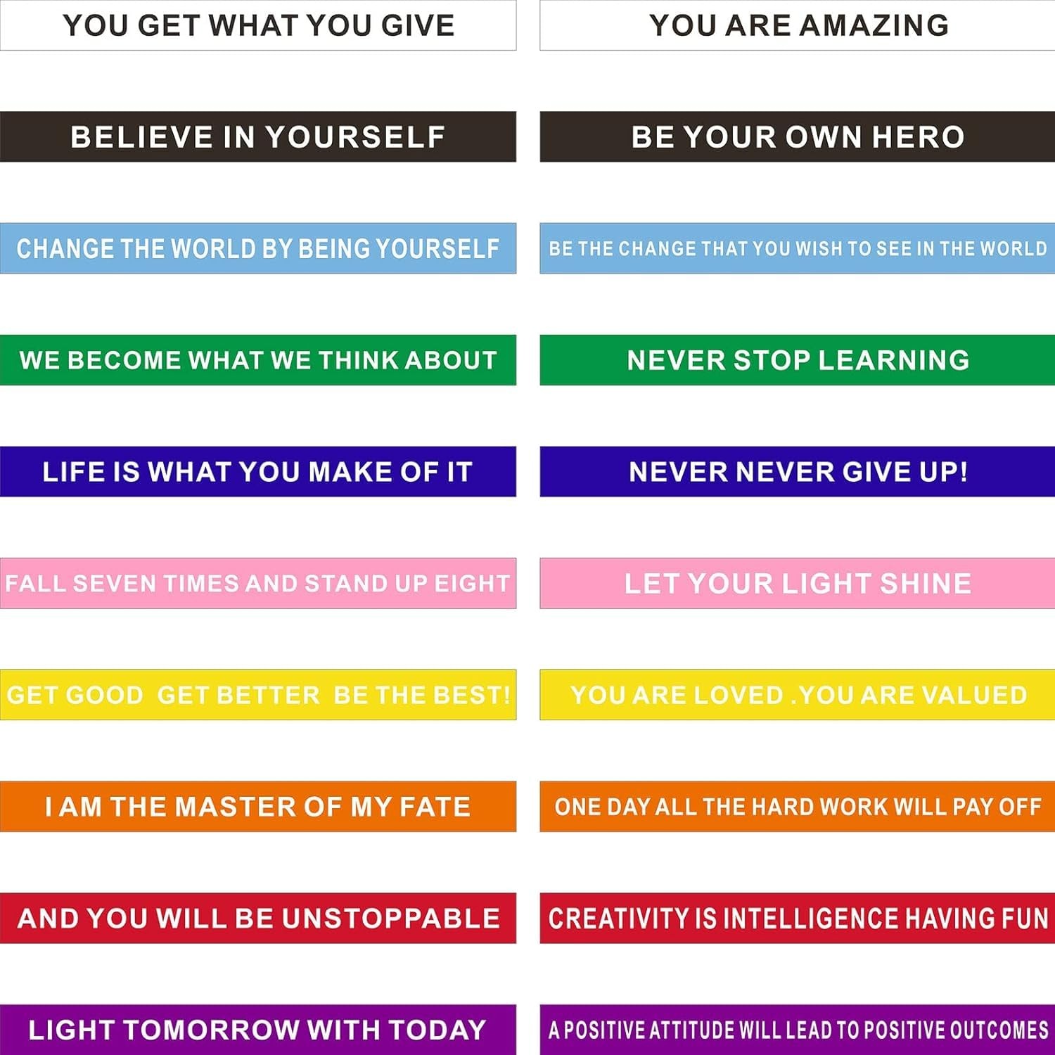 QEERBSIN Motivational Quote Bracelets- 100 Pcs Silicone Bracelets Bulk…