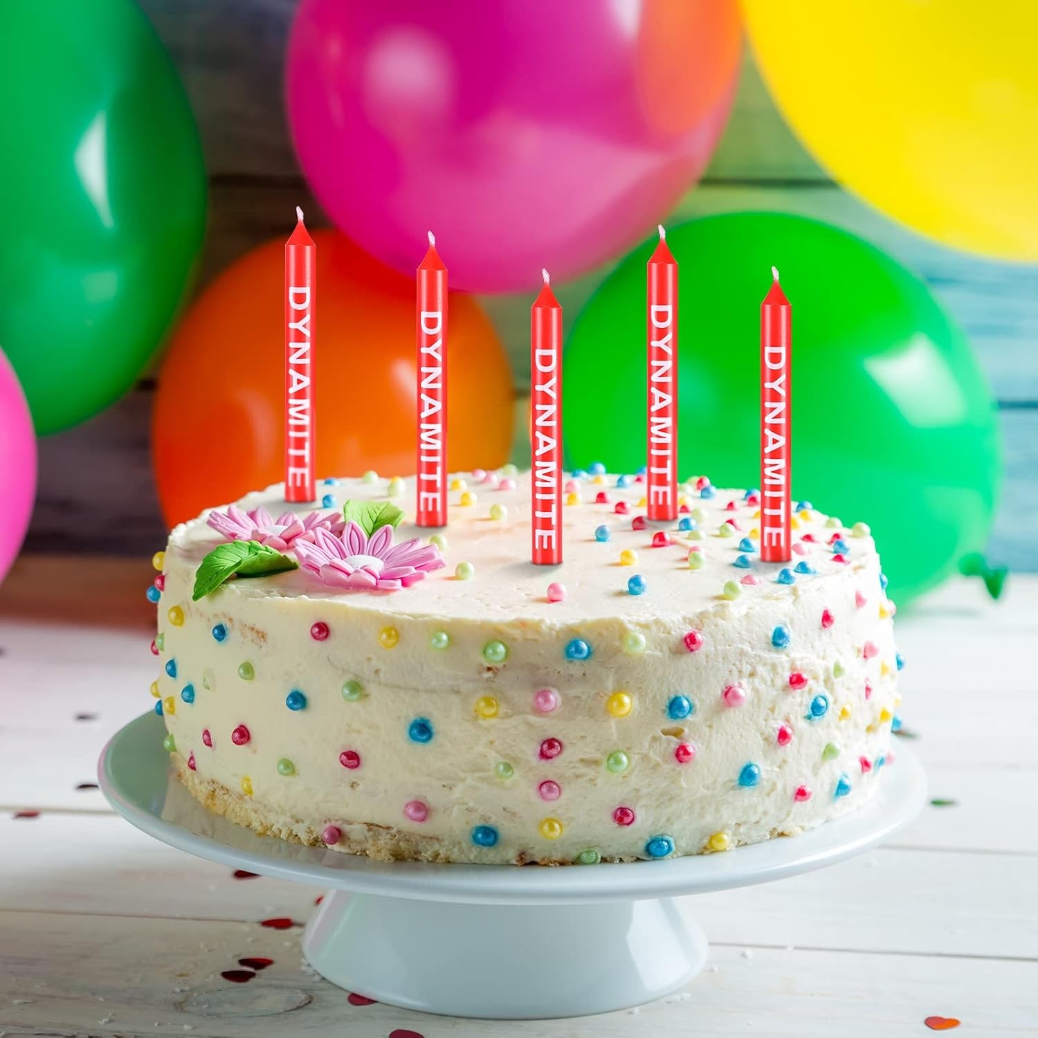 Tondio Pixel Dynite Themed Birthday Candles Cake pers for Boys