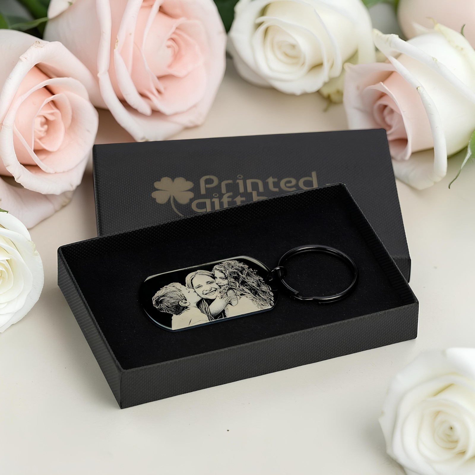 Personalised Engraved Keyring, Custom Photo Keychain Gift For Mum, Dad, Him, Her