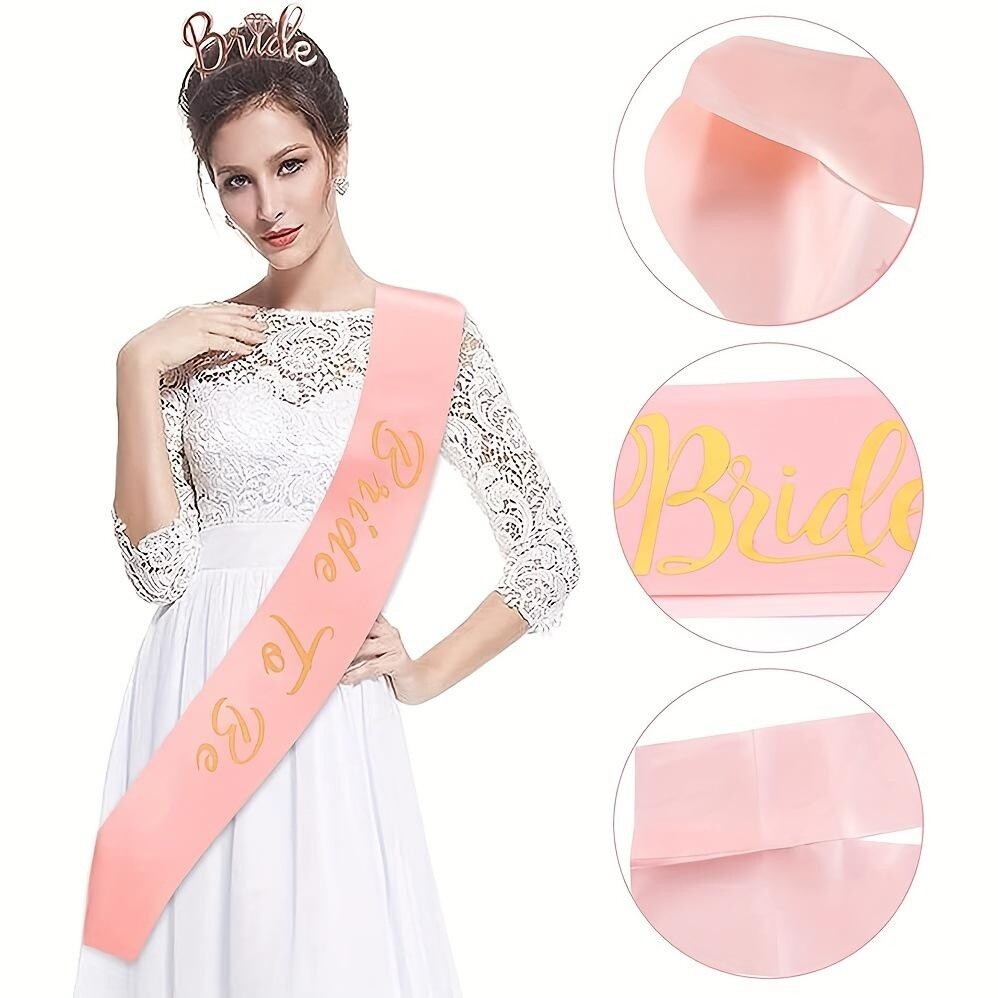 6pcs/set Bride To Be Veil Sash Temporary Tattoo Bachelorette Party Decoration