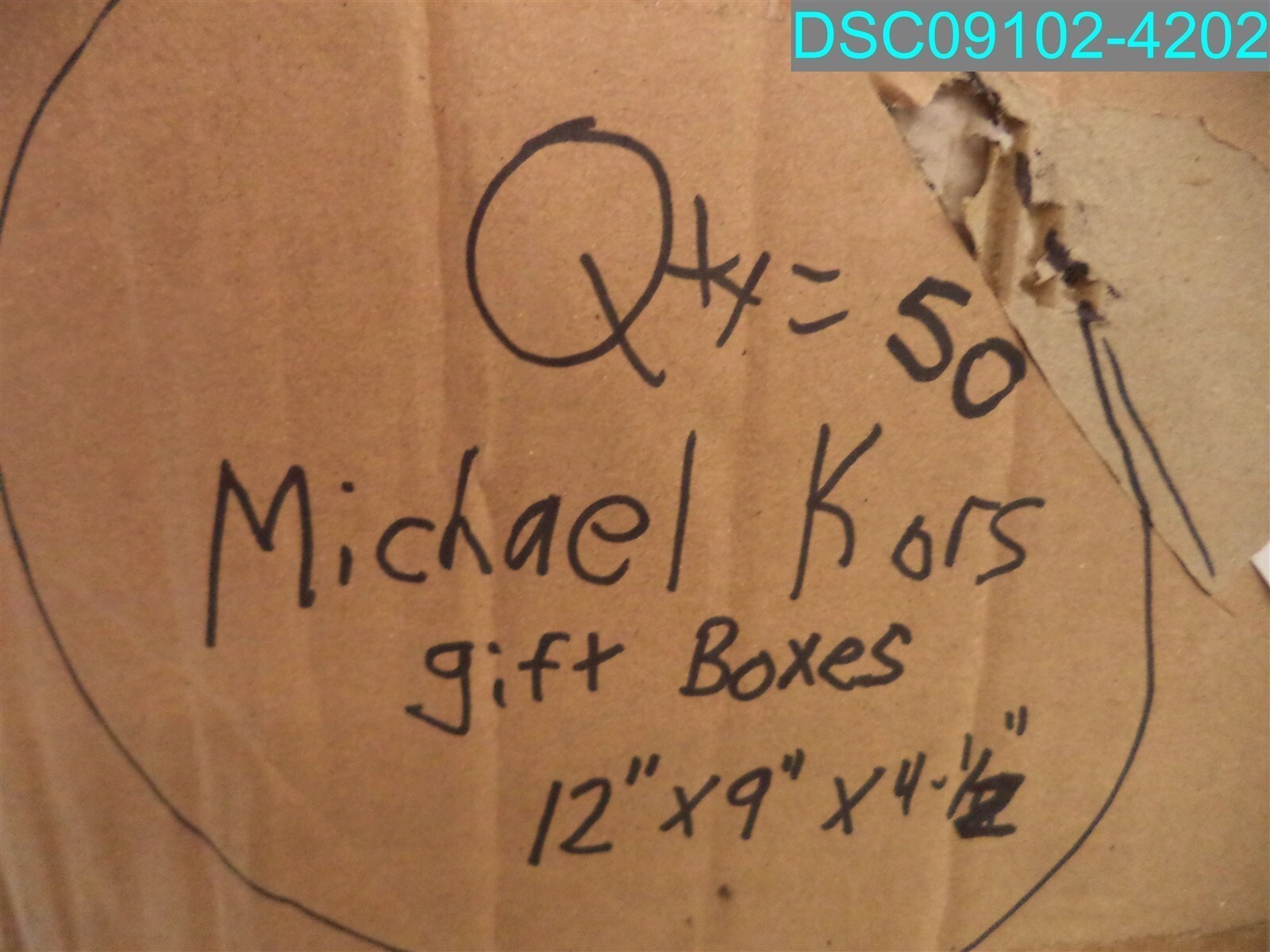 QTY=50: Michael Kors Black And Gold Gift Boxes size medium 12″L X 9″W X 4-1/2″ H