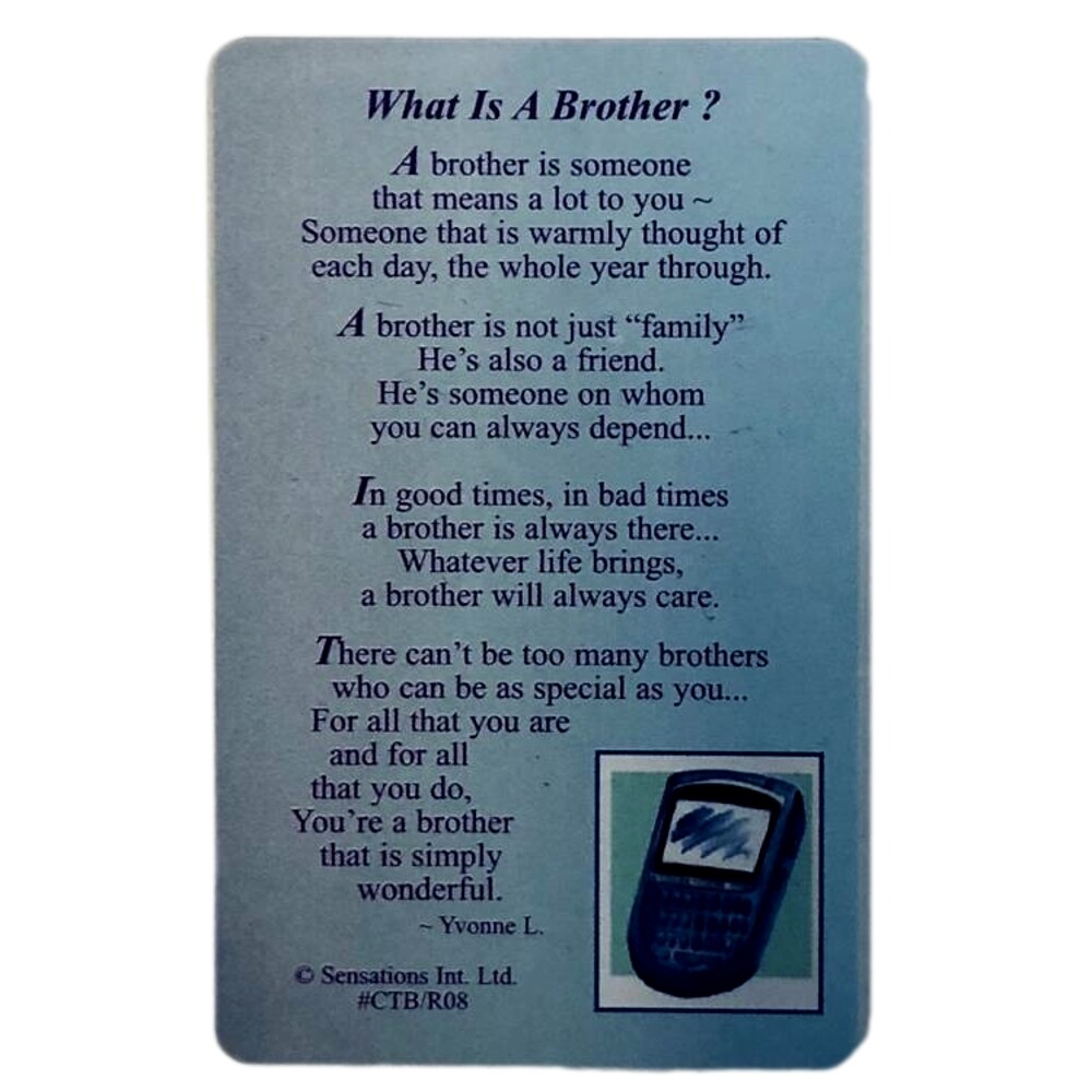 What Is A Brother…Wallet Card (Sentimental Keepsake Wallet /Purse Card)