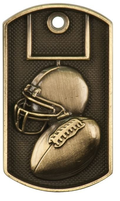 Football Dog Tag Award Trophy Team Sports W/Free Bead Chain FREE SHIPPING DT205
