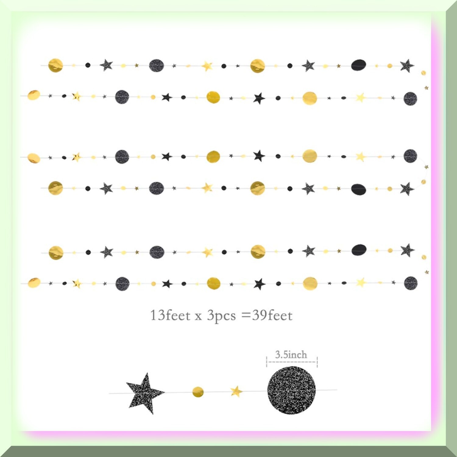 Night Celebration Star and Moon Garland Set