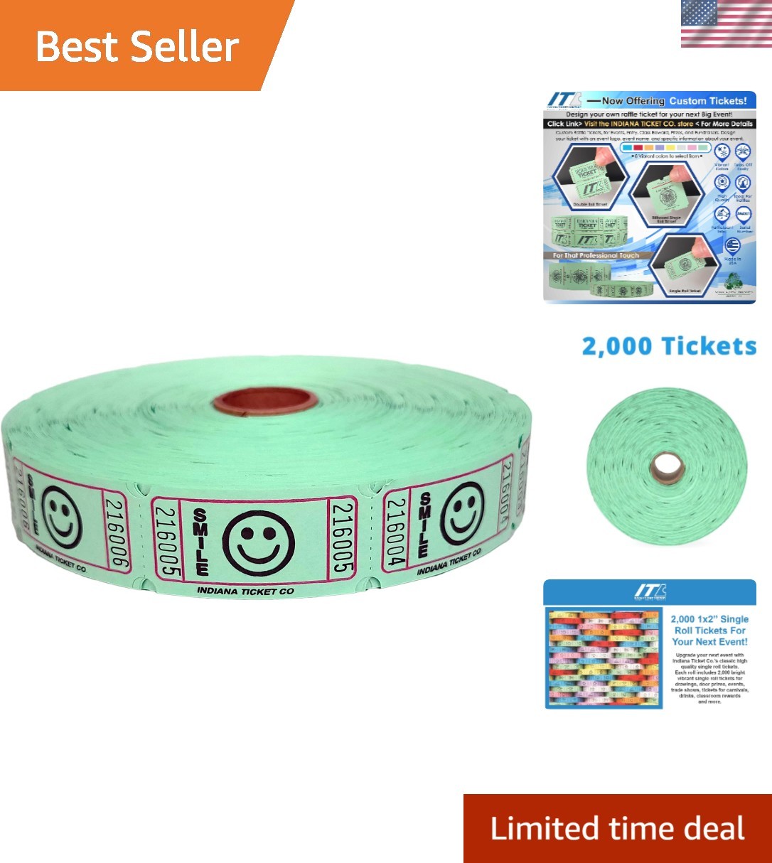 Versatile 2000 Count Raffle Tickets – Ideal for Fundraising, Prizes, & Classes