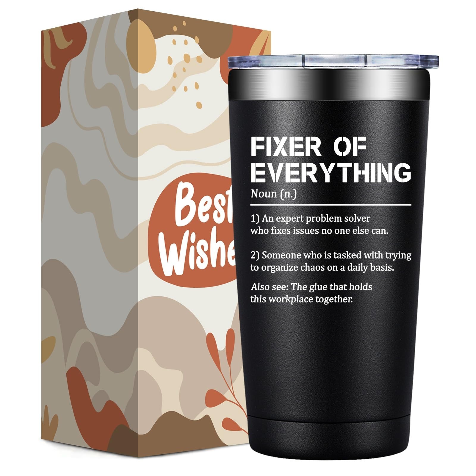 Grifarny Thank You Gifts for Men – Fixer of Everything Tumbler Cup 20 oz – Bo…