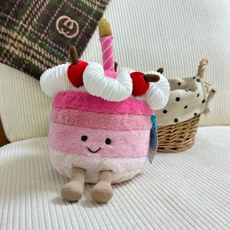 Food Stuffed Doll Cherry Cake With Tags Plush Toys Gifts
