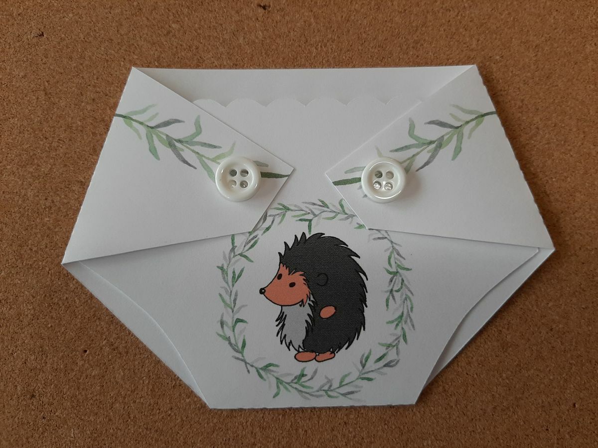 Baby Shower Game Prizes – Diaper Shaped Gift Card Holder-Woodland Animals