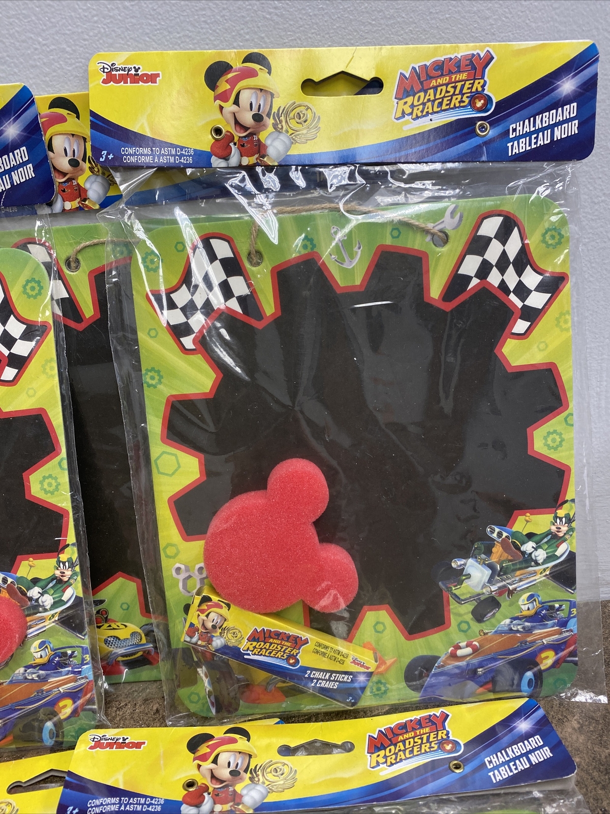 Lot Of 7 Mickey Mouse The Roadsters Racers Chalkboards Birthday Party Favors NEW