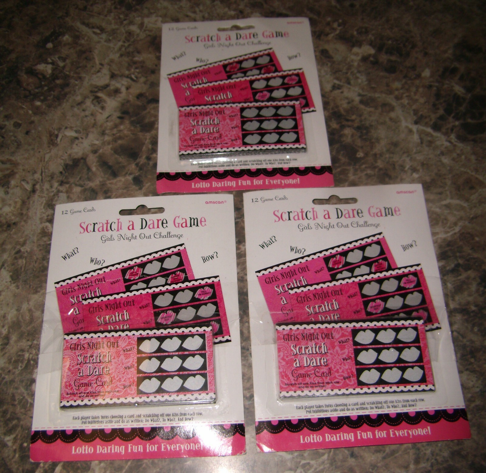 Bachelorette Party Game Scratch a Dare Girls Night Out Wedding lot of 3