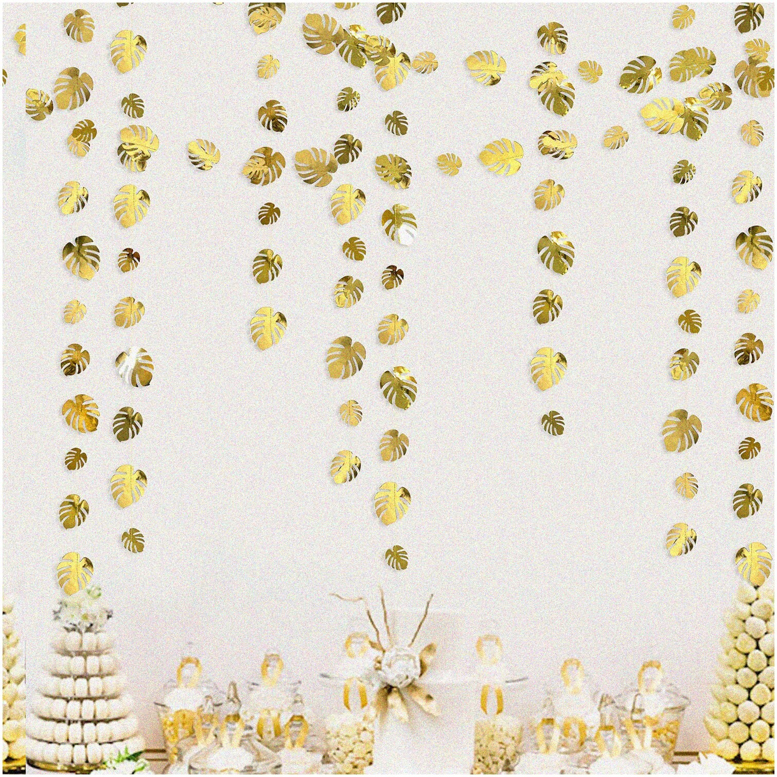 Tropical Gold Palm Leaves Garland 46 Feet