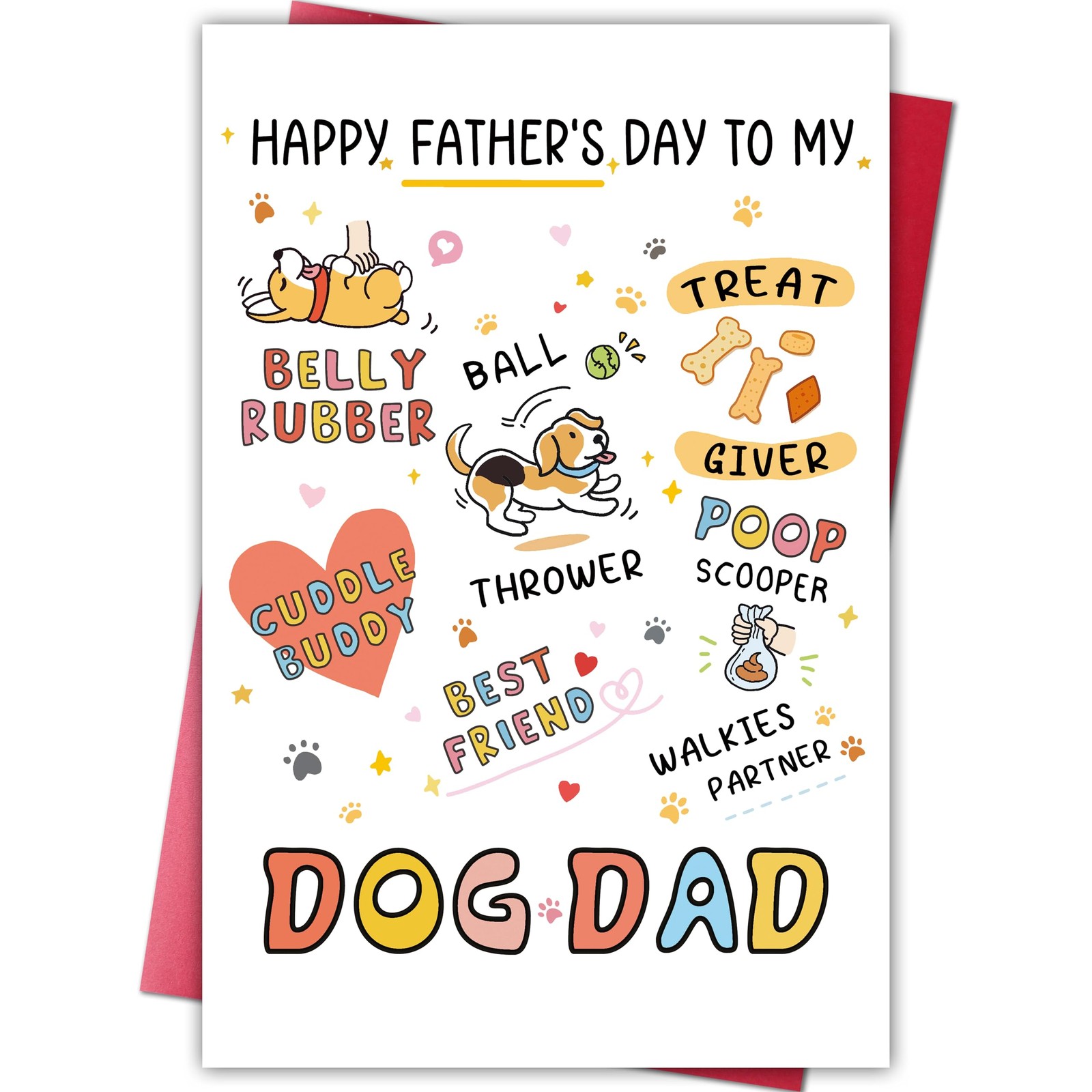 Cheeklee Cute Fathers Day Card for Dog Dad, Funny 8.1 x 5.3 inches, Dad