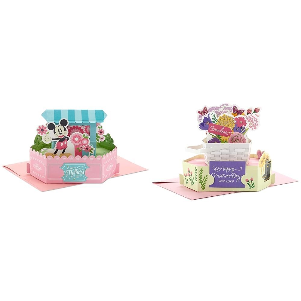 Hallmark Pop Up Mothers Day Cards – Mickey Mouse Flower Cart