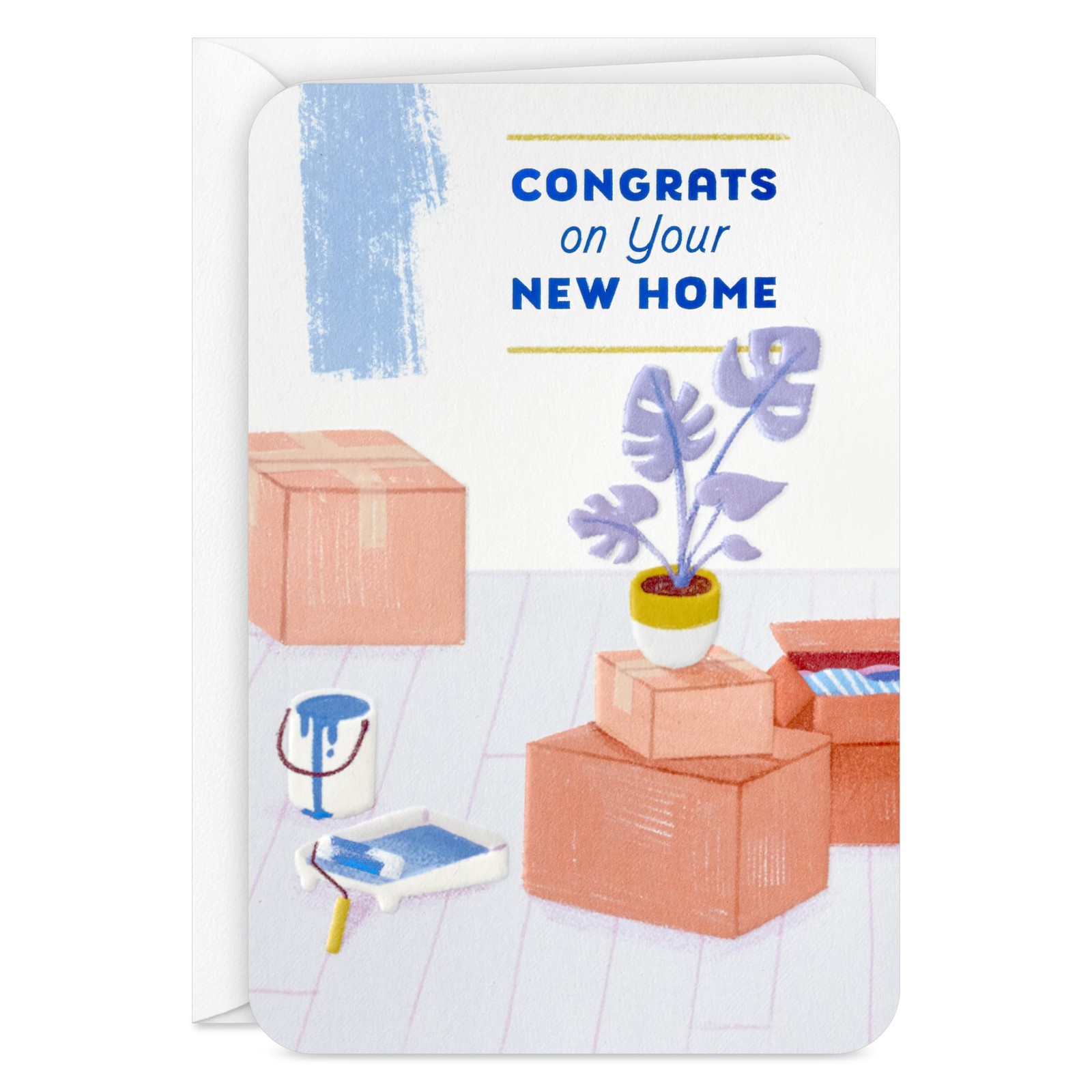 Hallmark New Home Greeting Card (Boxes, Paint and Plants) 49, multicolor