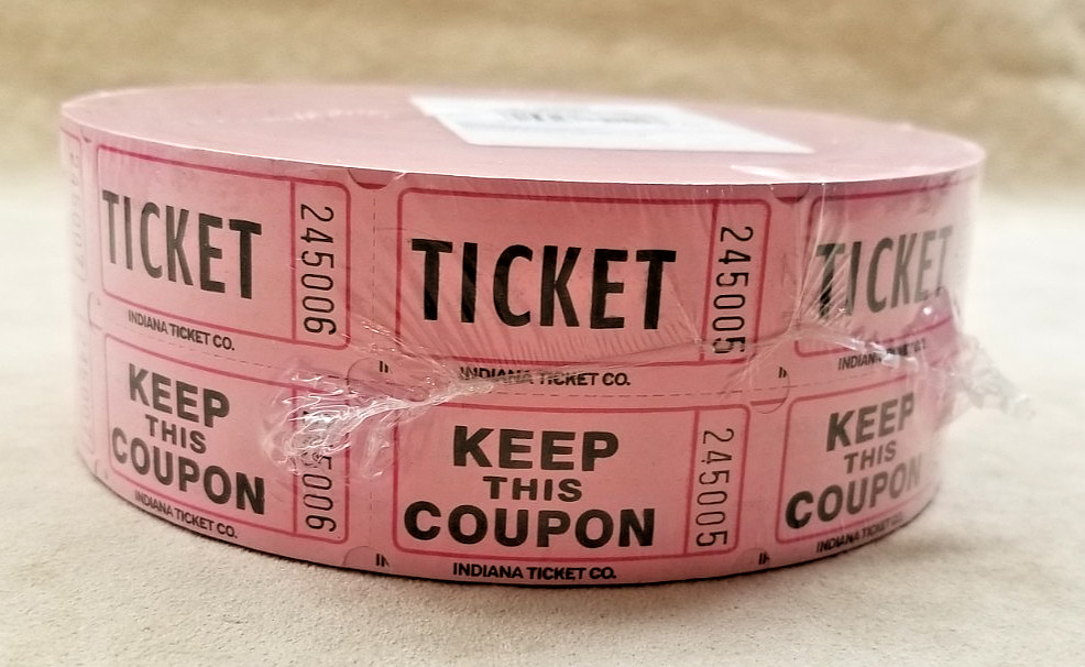 Raffle Tickets Double Roll – Events, Carnivals – 2000 Ticket Count Per Roll