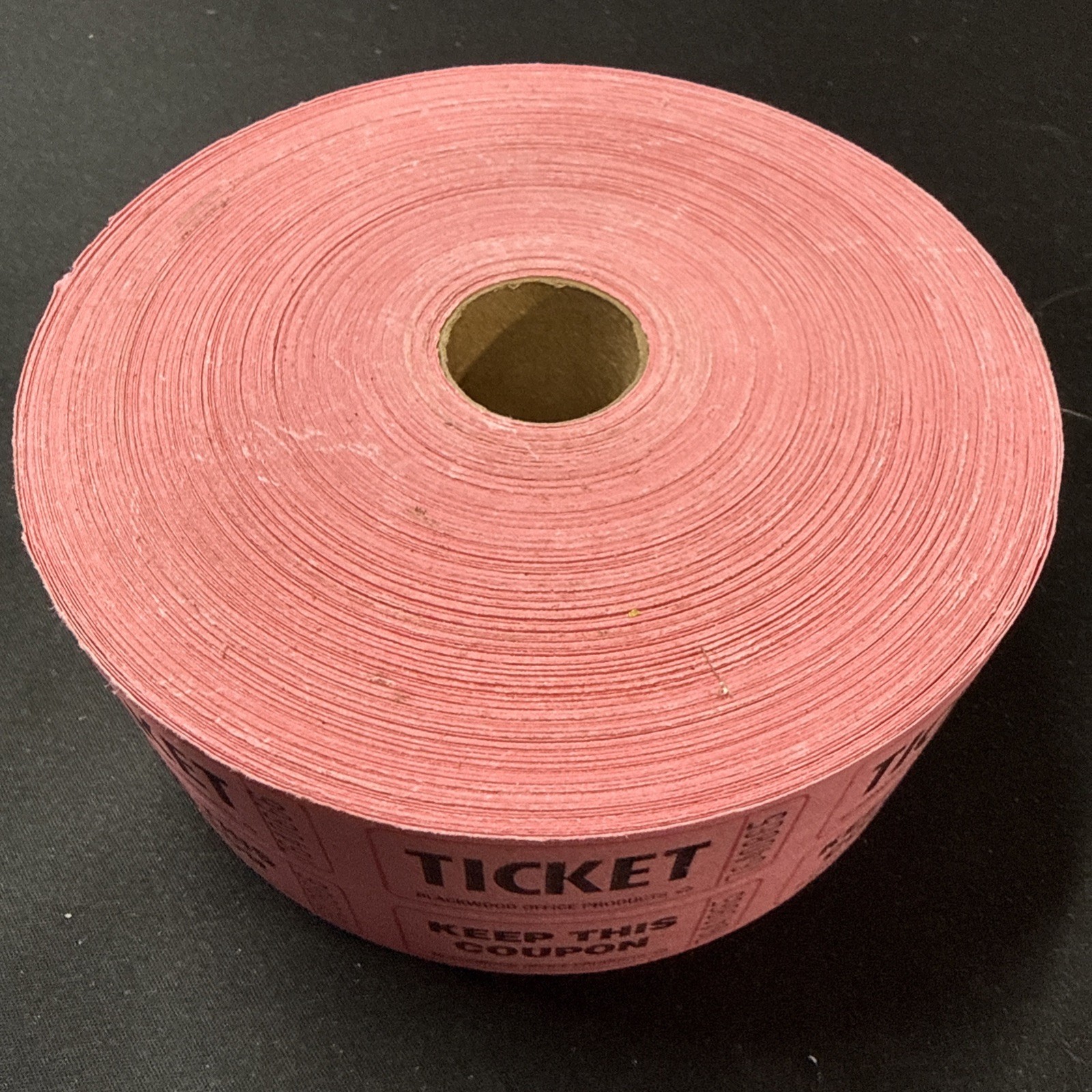 Partial Roll – Two-Part Raffle Tickets Red Remnant Unused Drawing Win Prizes
