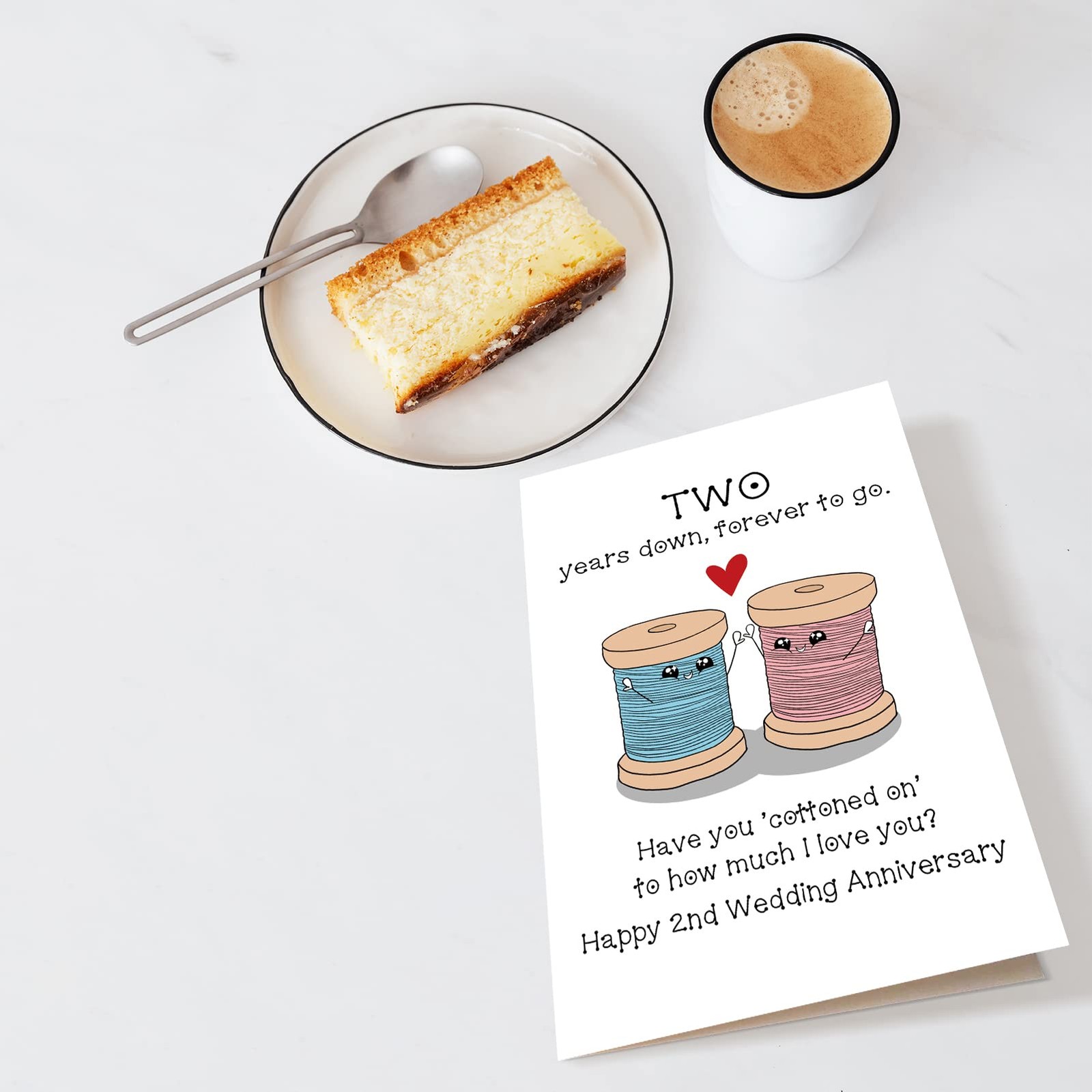 Chenive 2nd Anniversary Card for Husband 8.0 x 5.3 inches,