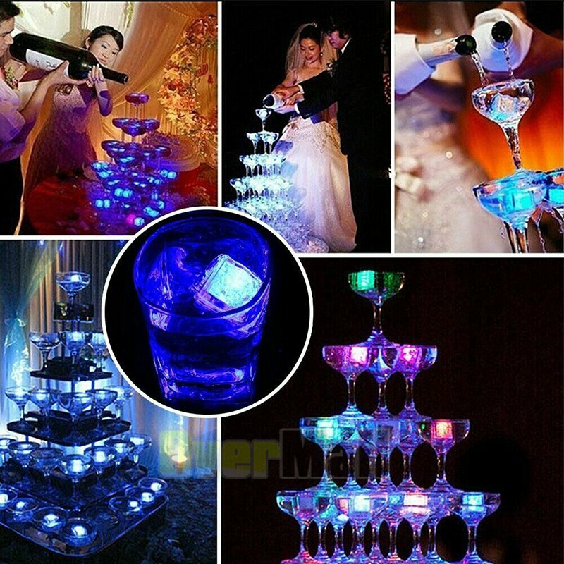 4-120x Light Up Ice Cube for Drinks Multi-Color LED Ice Cubes for Ice Cube Light