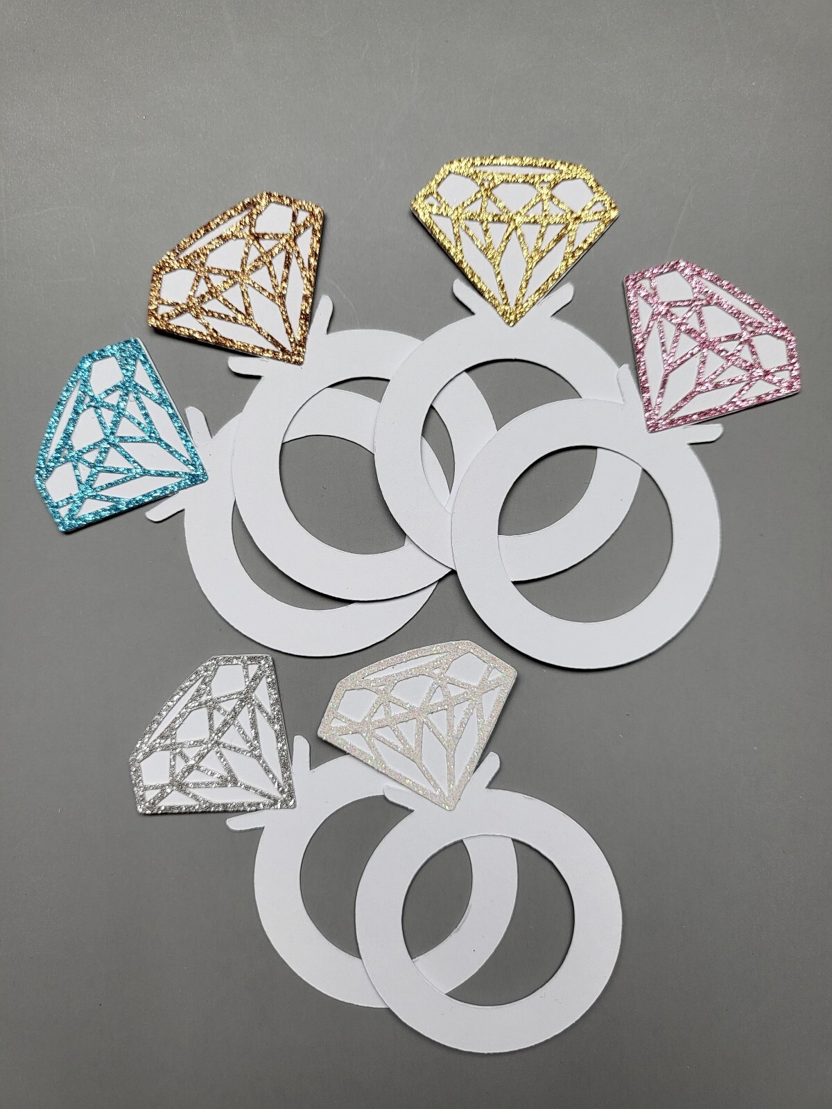 Set of 12 Diamond Ring Bridal Shower/EOS Lip Balm Holders (6 colors – U PICK!)