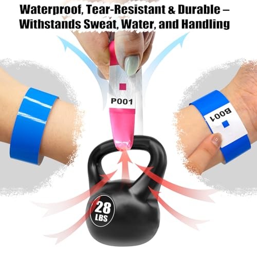 500 PCS Paper Wristbands for Events, 5 Colors Mixed Disposable Wristbands with