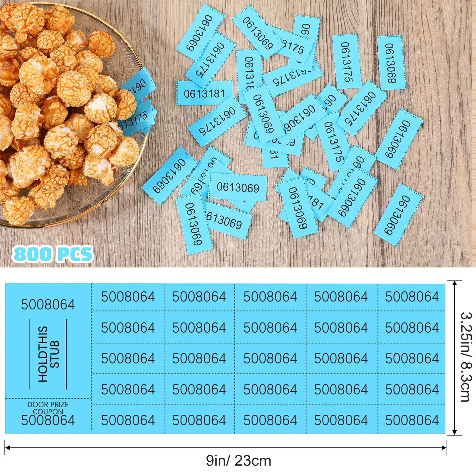 800 Sheets 25 Bid Raffle Tickets Chinese Silent Auction Fundraiser Blue
