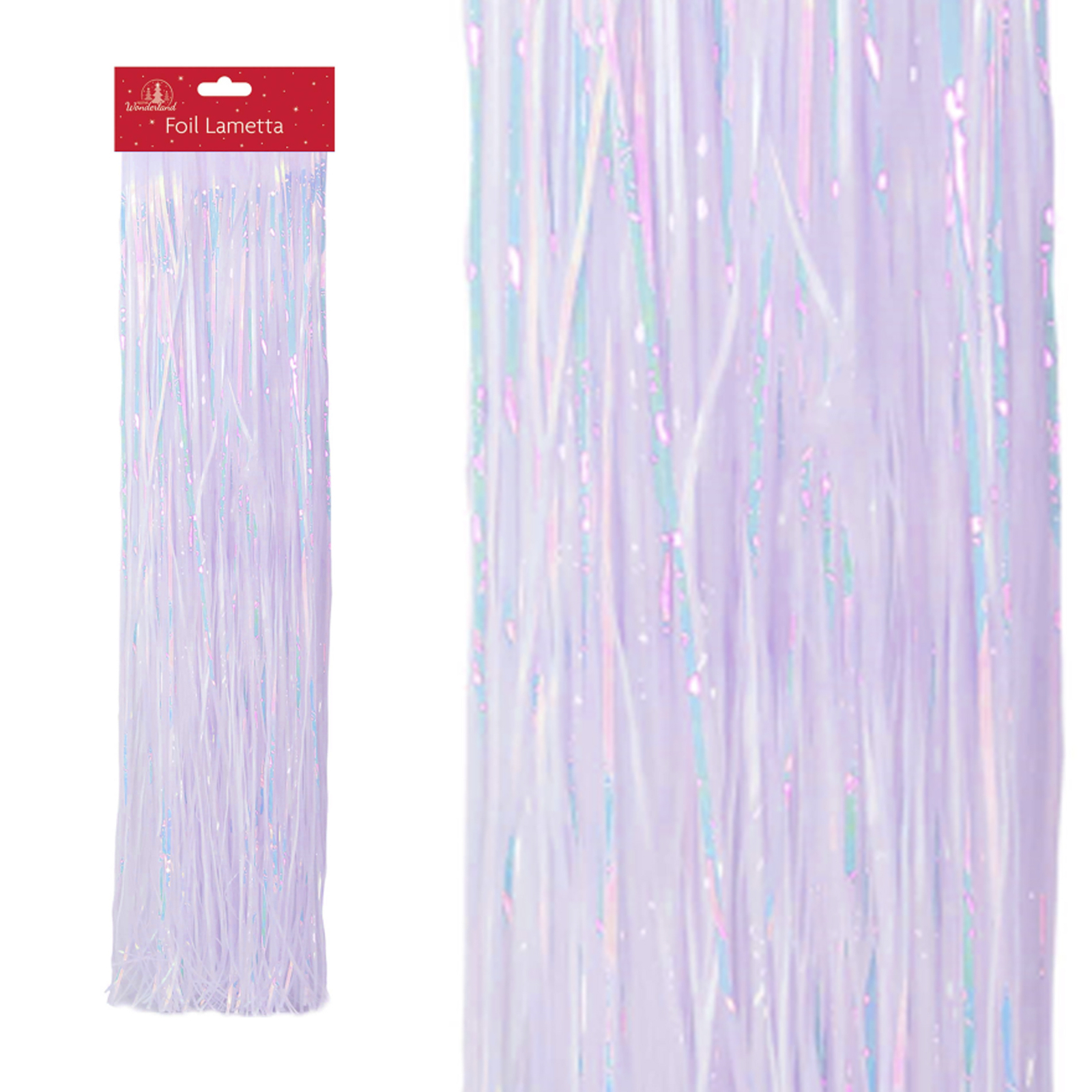 Christmas Clear Iridescent Lametta Strands Tree Decoration