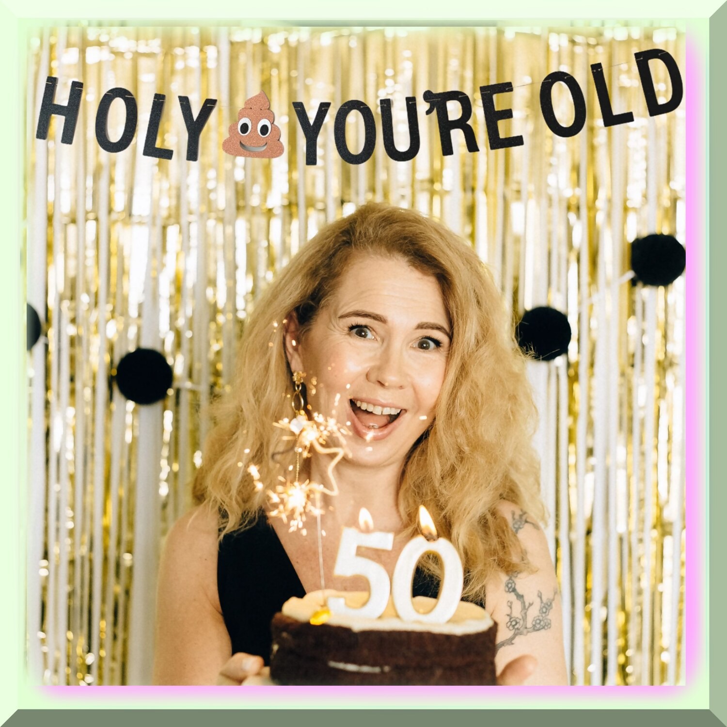 Vintage Adult Birthday Banner with Charming Design