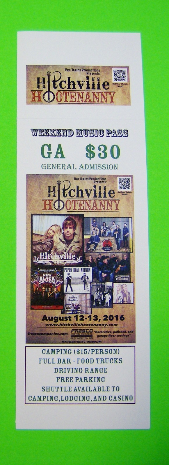 250 Printed Event Tickets, Full Color Custom, for Concert Wedding Party Drinks