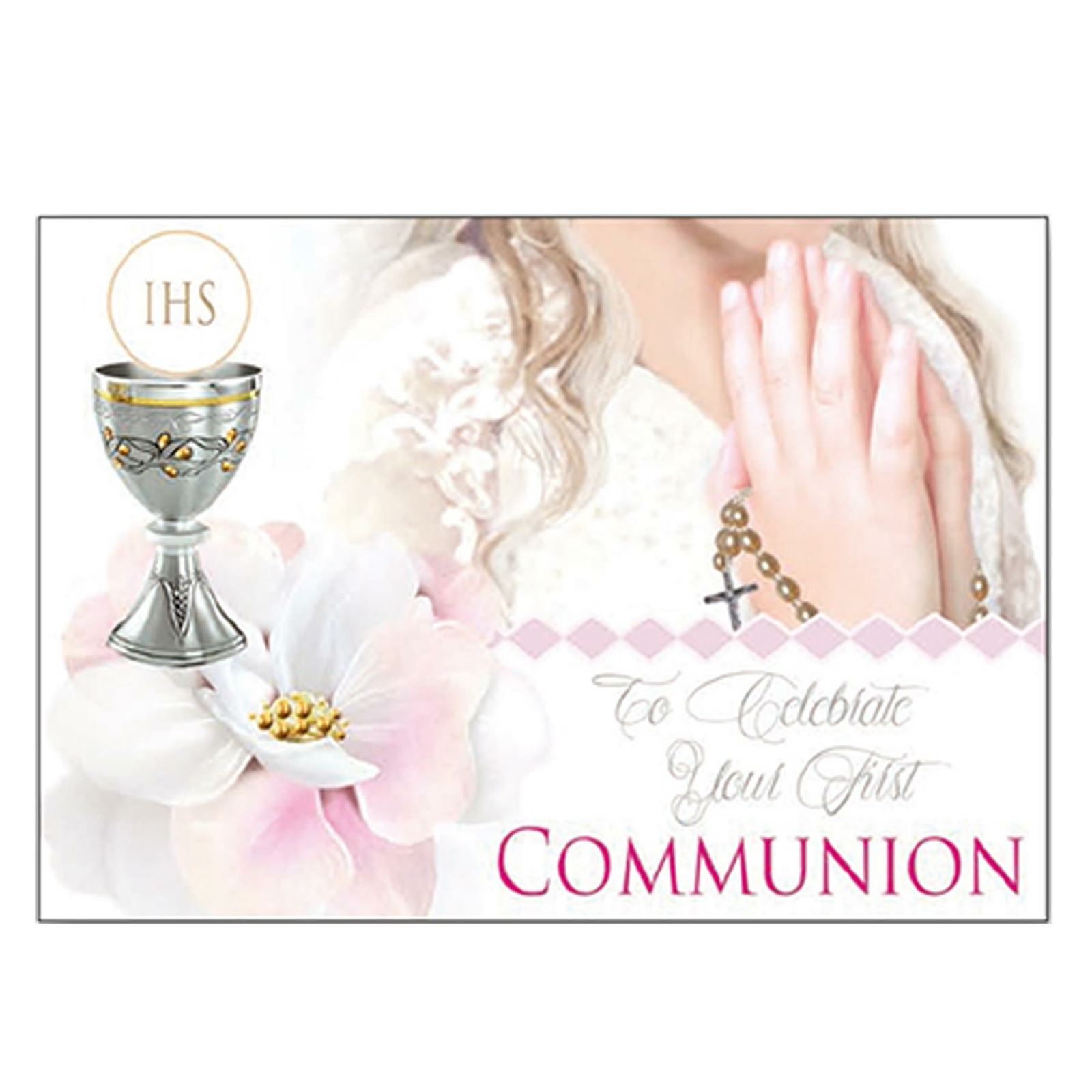 First Holy Communion Wood Post a Plaque with Envelope – Girl
