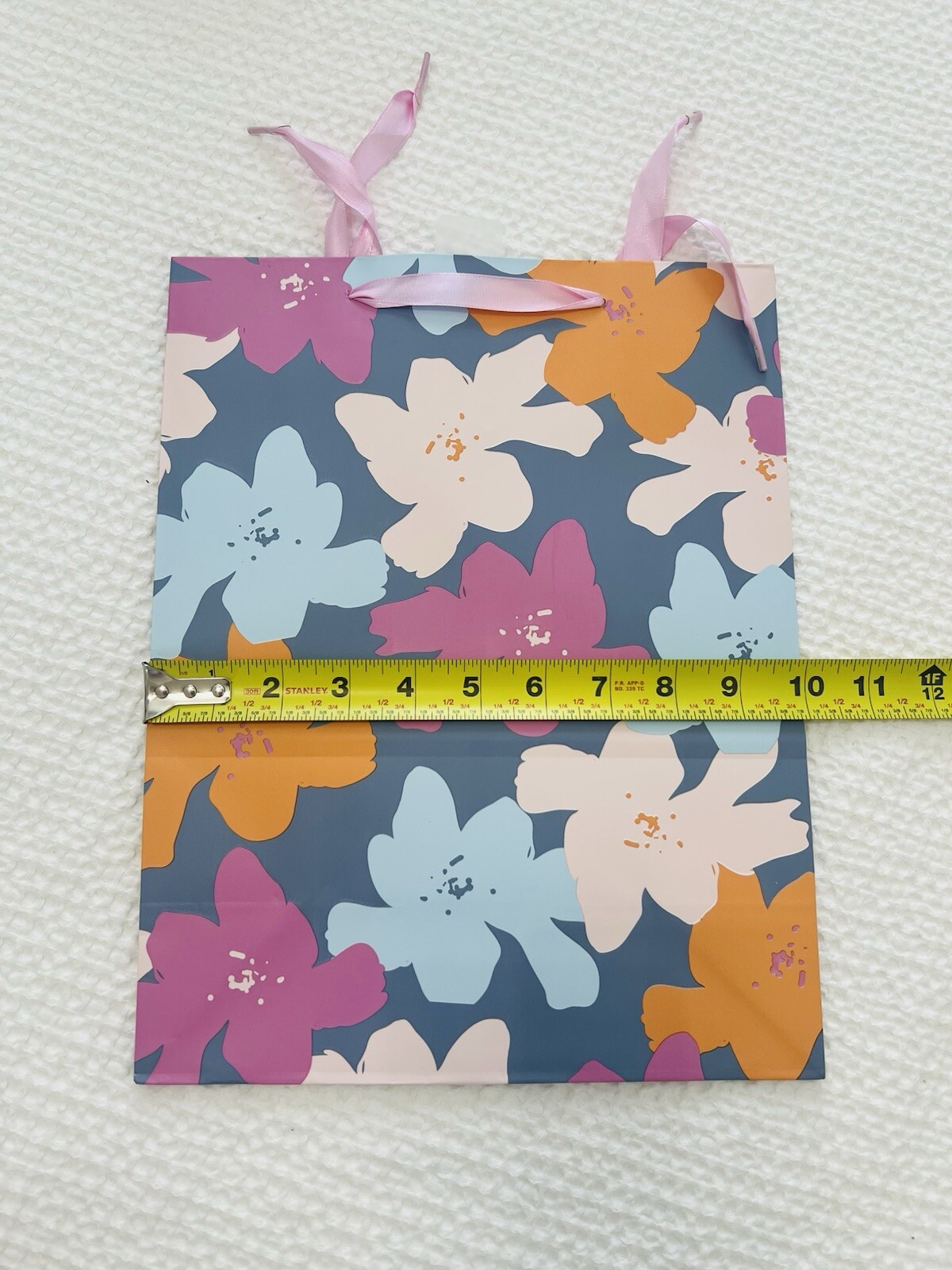 Floral on Blue Cub Bag Spritz™ Party Supplies Gift Wrap Bag & Accessories 10×13