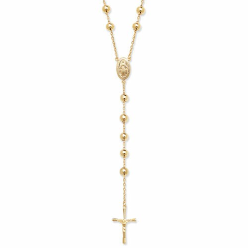 Rosary Yellow Gold Necklace 61cm Hallmarked Catholic Religion
