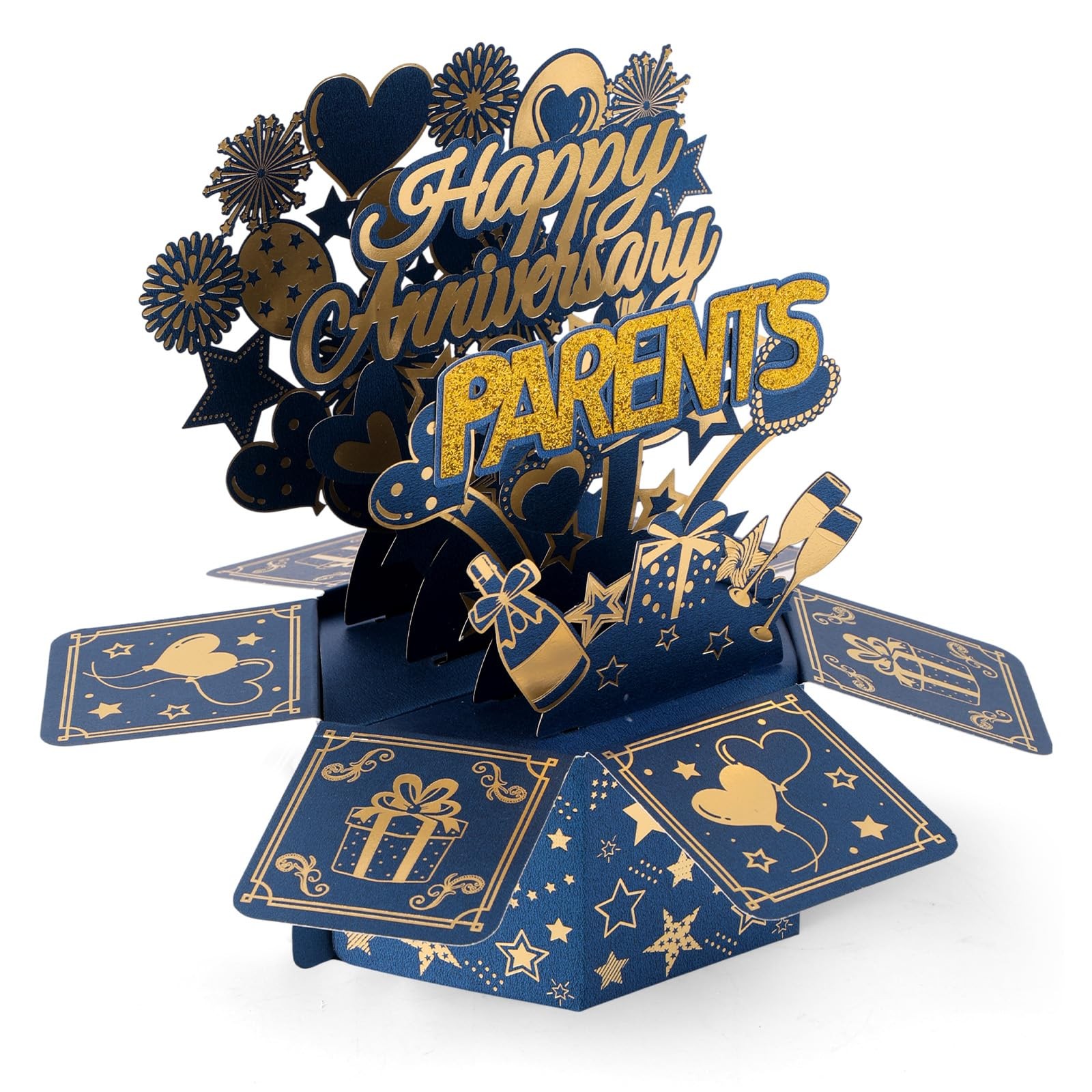 Penitue Happy Anniversary Pop Up 22x22x21.7cm/8.66×8.66×8.54in, multicolor