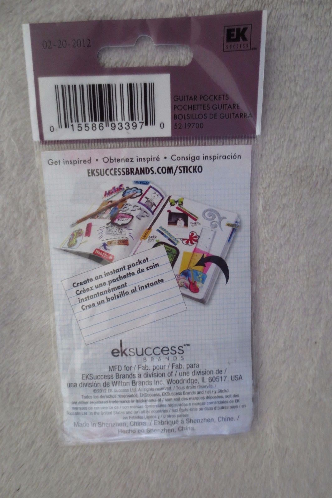 Sticko Ek Success Guitar Pockets Scrapbook More New