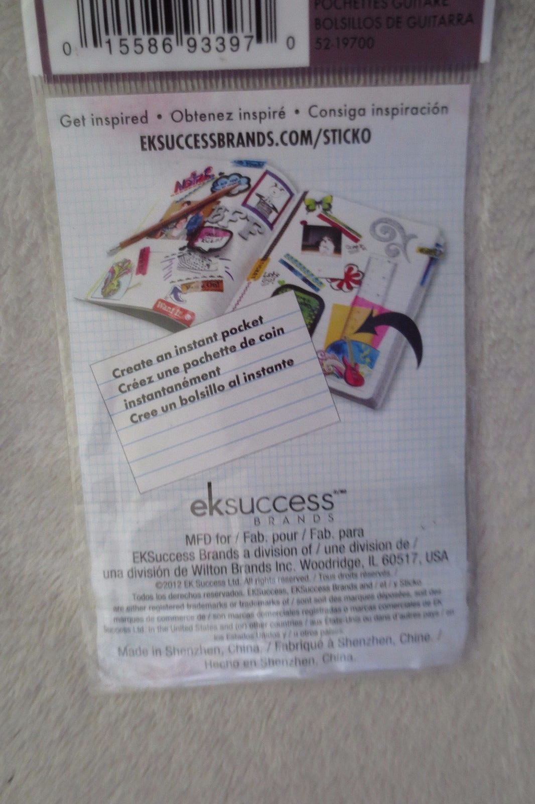 Sticko Ek Success Guitar Pockets Scrapbook More New