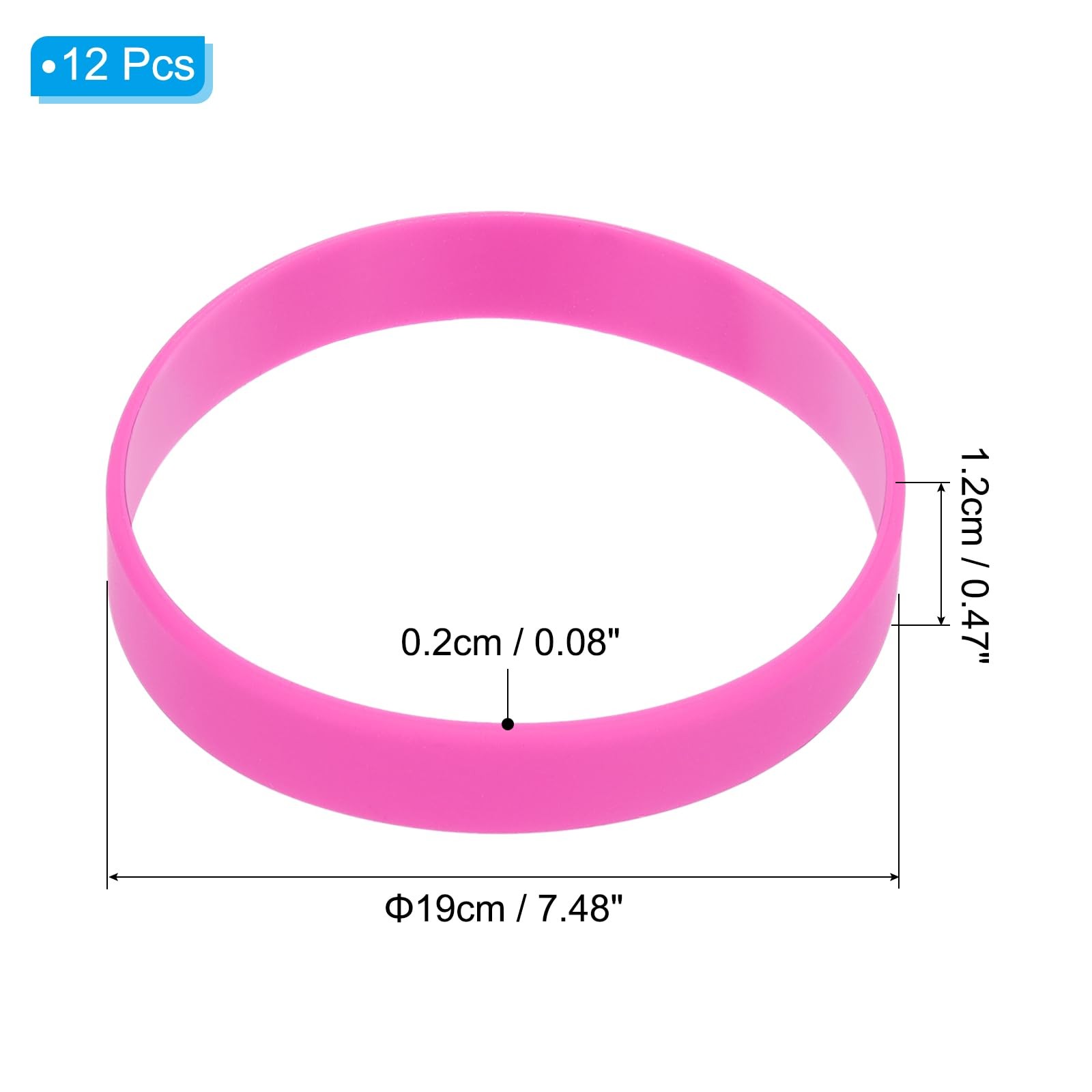 PATIKIL Silicone Rubber 7.87×0.47×0.08 inch / 20×1.2×0.2 cm (LxWxH), Pink