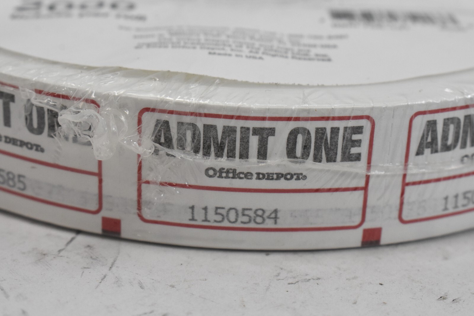 Raffle Ticket Roll of 2000 Tickets White Single Coupon Ticket Roll 759-131