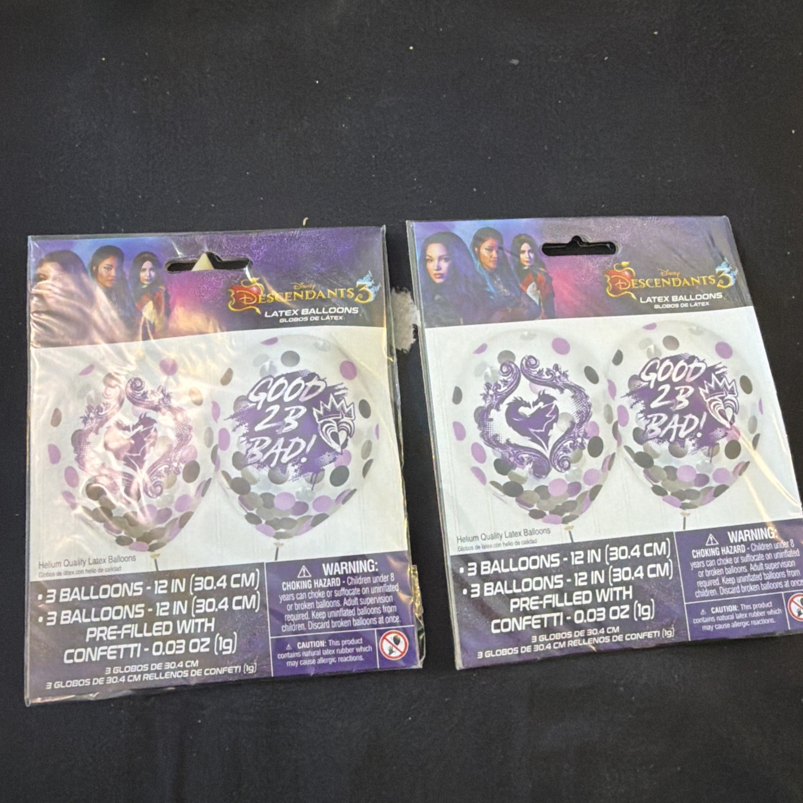 Descendants 6 Latex Confetti Party Celebration Balloons Clear – 12″ Pack of 12