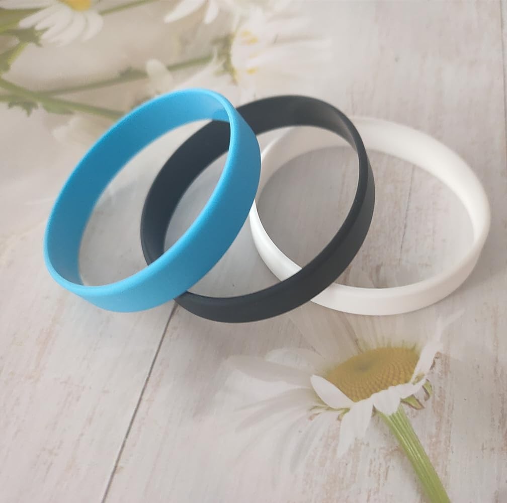 20 Pcs Rubber Bracelets Men Women Stretch Blank Silicone Wristbands Bracelets