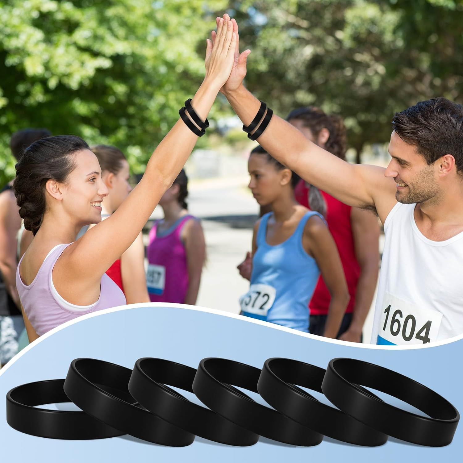 100 Pcs Plain Silicone Wristbands Bulk Blank Rubber Bracelets Unisex Party Game