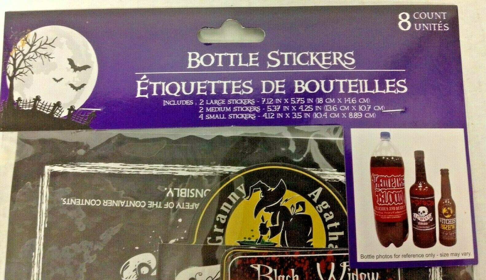 Halloween Bottle potion Stickers Poison Spider Witch Brew TrickTreat Centerpiece