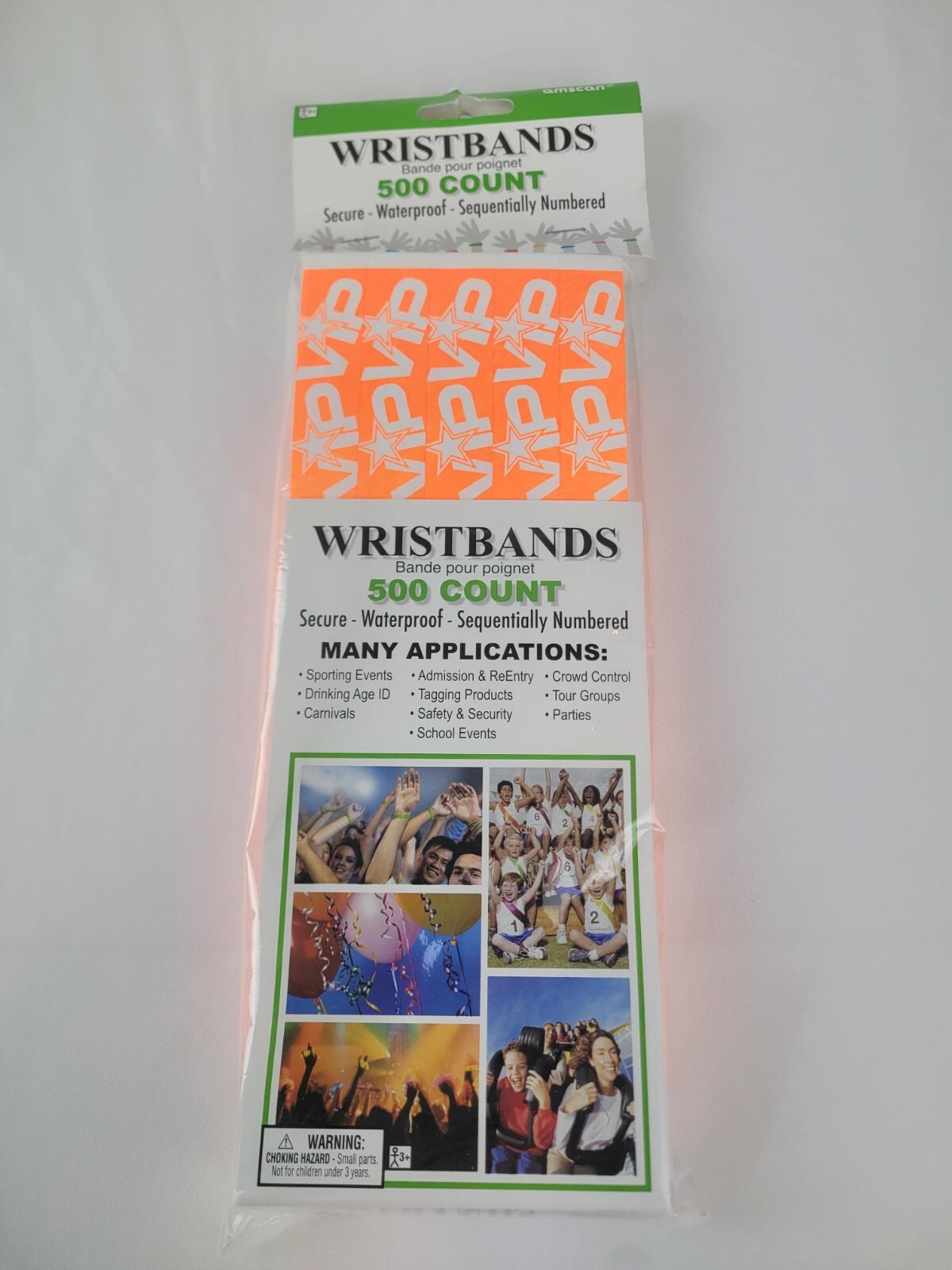 AMSCAN Tyvek Event Wristbands 500 Count Secure Waterproof Sequentially Numbered