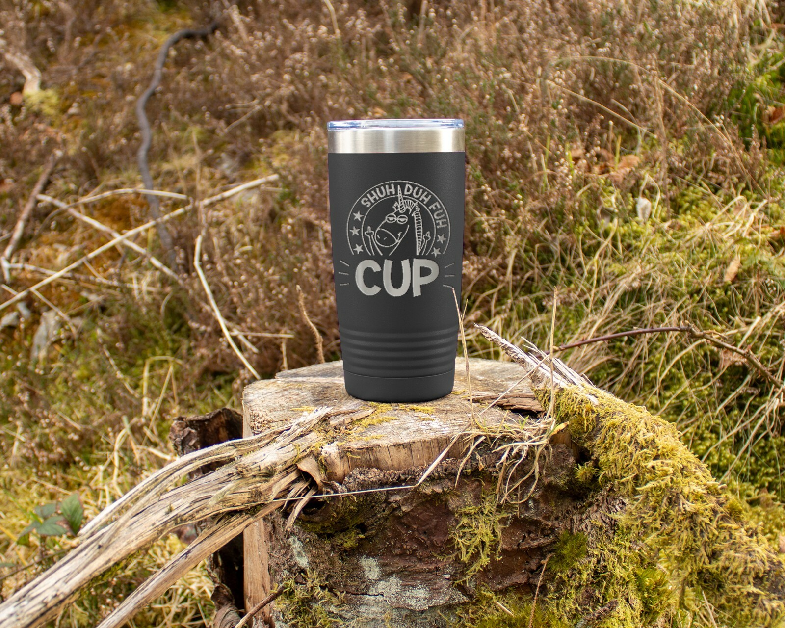 Coffee Tumbler SHUH DUH FUH CUP Funny 20oz Stainless Steel Travel Tumbler -Black