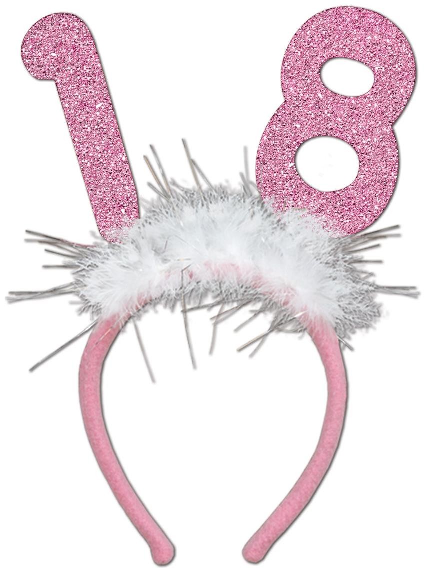 “18” Glittered Boppers w/Marabou for Birthday – Beistle