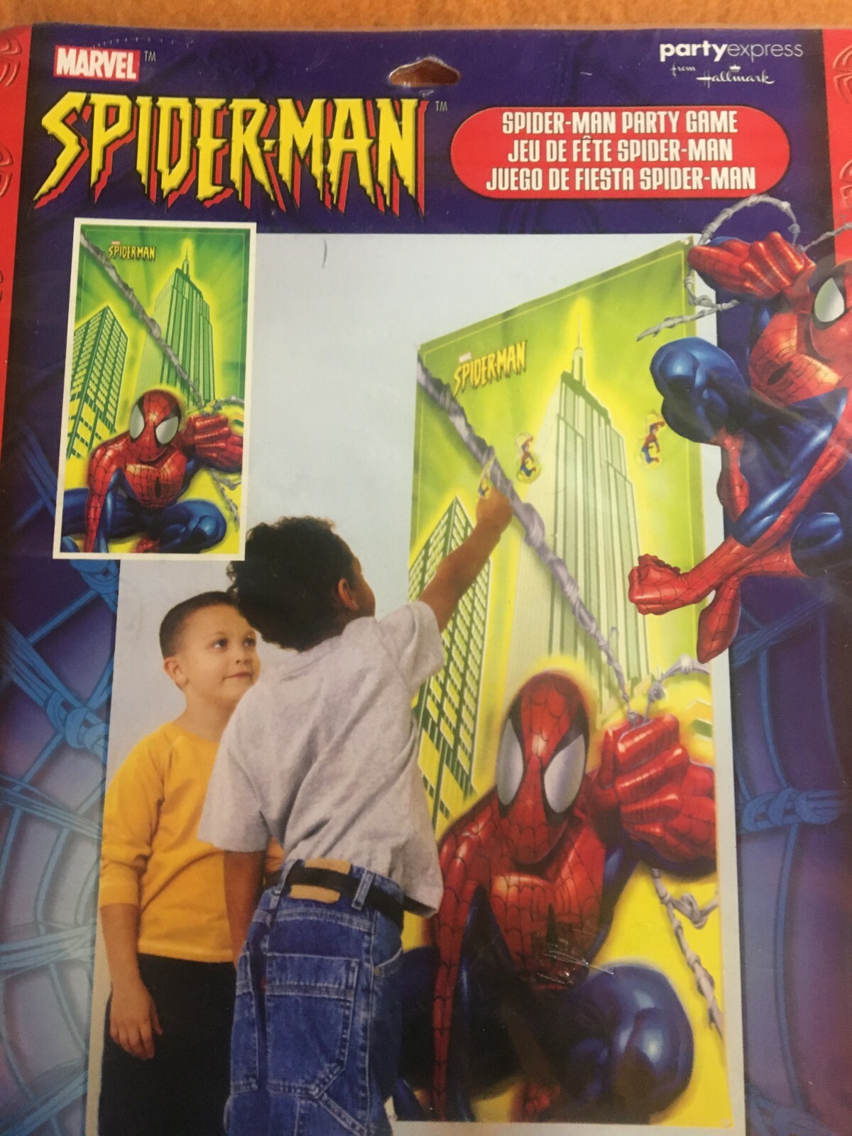 Hallmark Party Express Marvel Spiderman Party Game Birthday Supply Poster New
