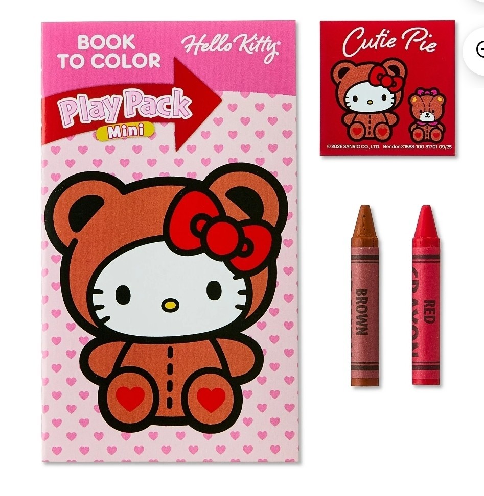 Hello Kitty Valentine’s Mini Play Packs 8pk Coloring Book Crayons Sticker